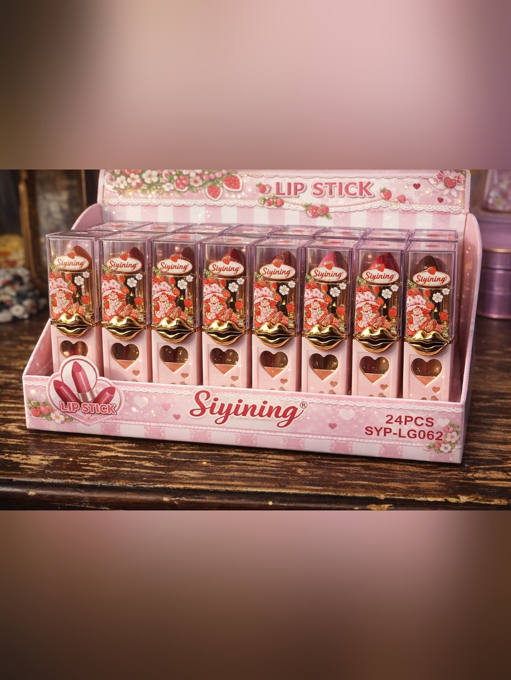 Strawberry Shortcake Lipstick - Pink Pack Of 6 Lippies